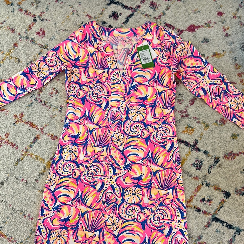 Vibrant Pink and Orange Patterned Dress